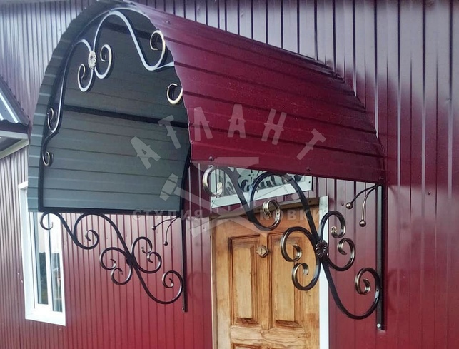Кованый козырек из профнастила КК-371
